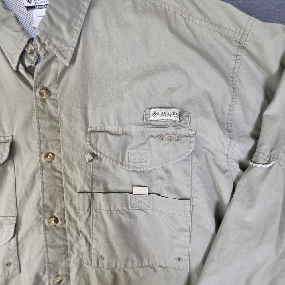 Columbia PFG Fishing Shirt Mens XL Sage Green Excellent Long Sleeve Vented